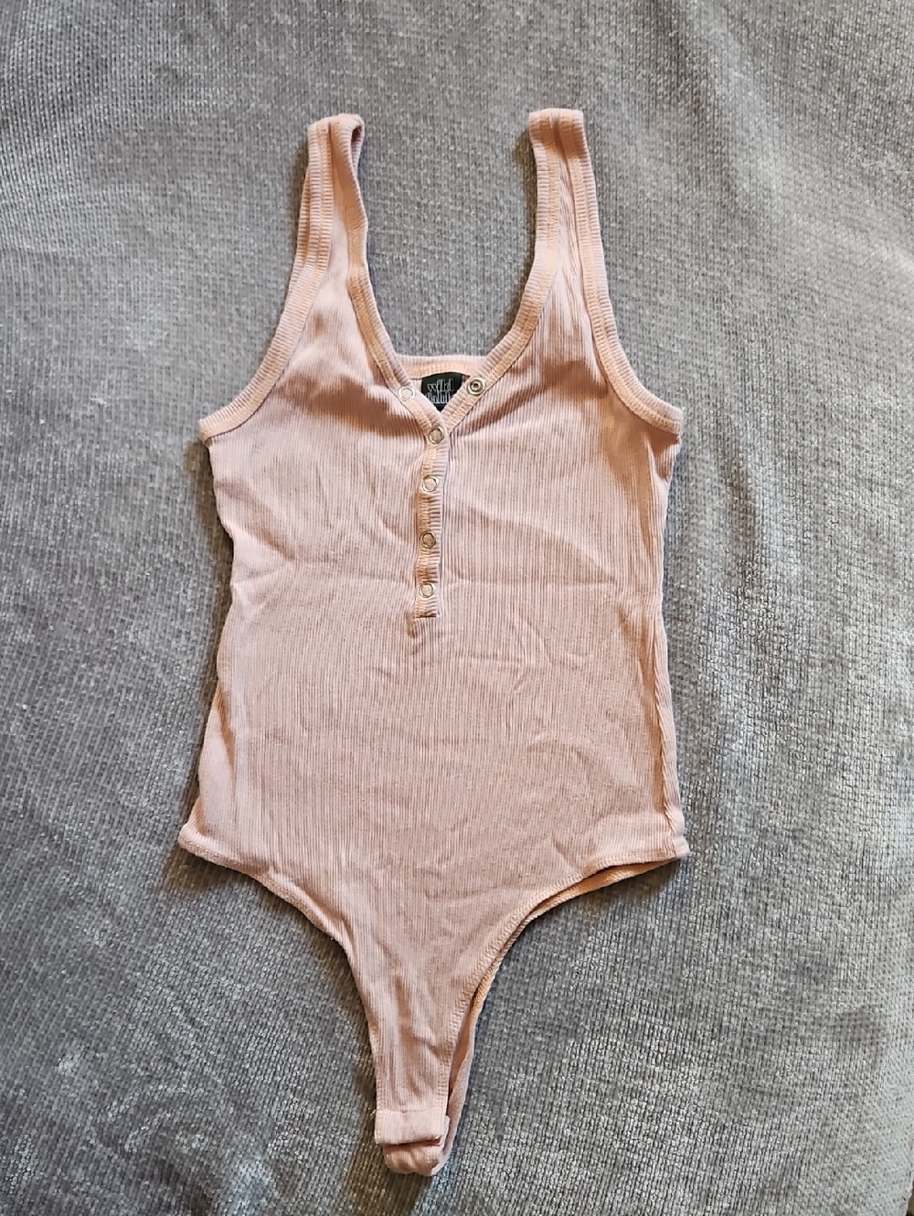 wild fable Blush Ribbed Tank Bodysuit